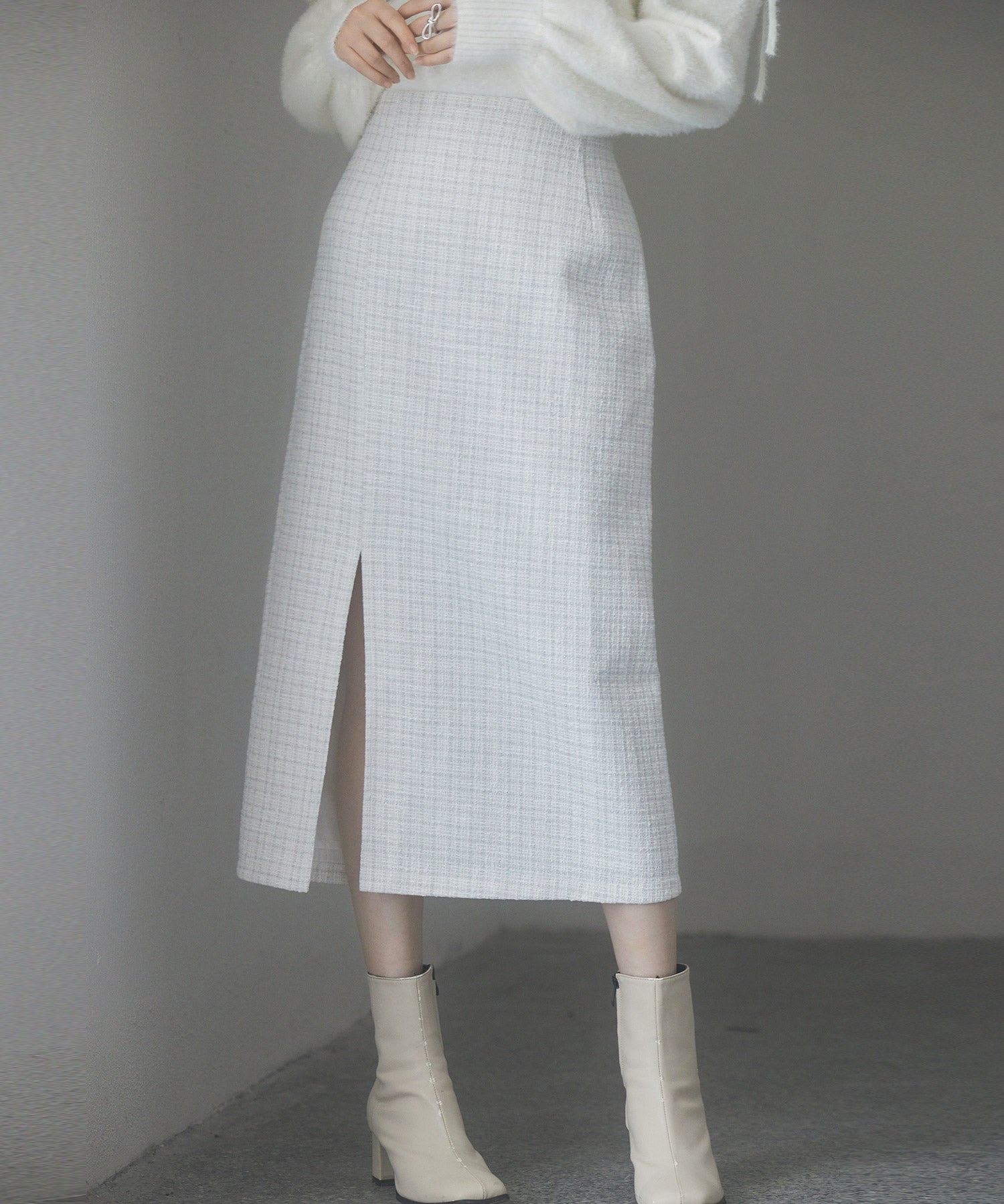スリット入りラメツイード生地スカートsdp0229-102-1