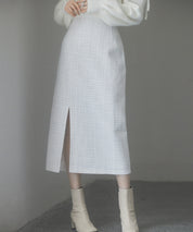 スリット入りラメツイード生地スカートsdp0229-102-1