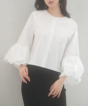 前後2wayポワンスリーブブラウスsdp0231 ホワイト