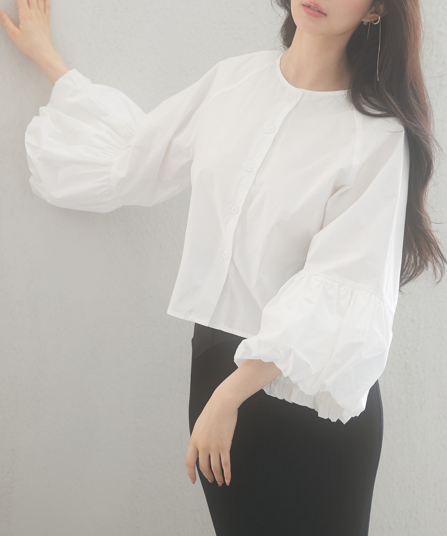 前後2wayポワンスリーブブラウスsdp0231 ホワイト
