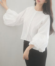 前後2wayポワンスリーブブラウスsdp0231 ホワイト