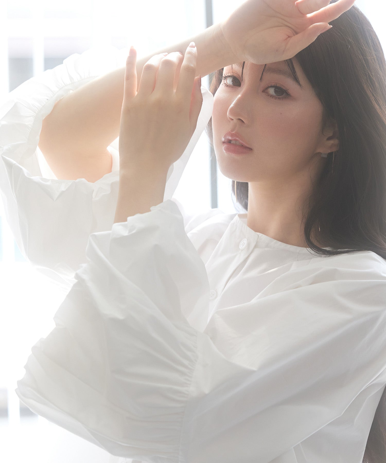 前後2wayポワンスリーブブラウスsdp0231 ホワイト