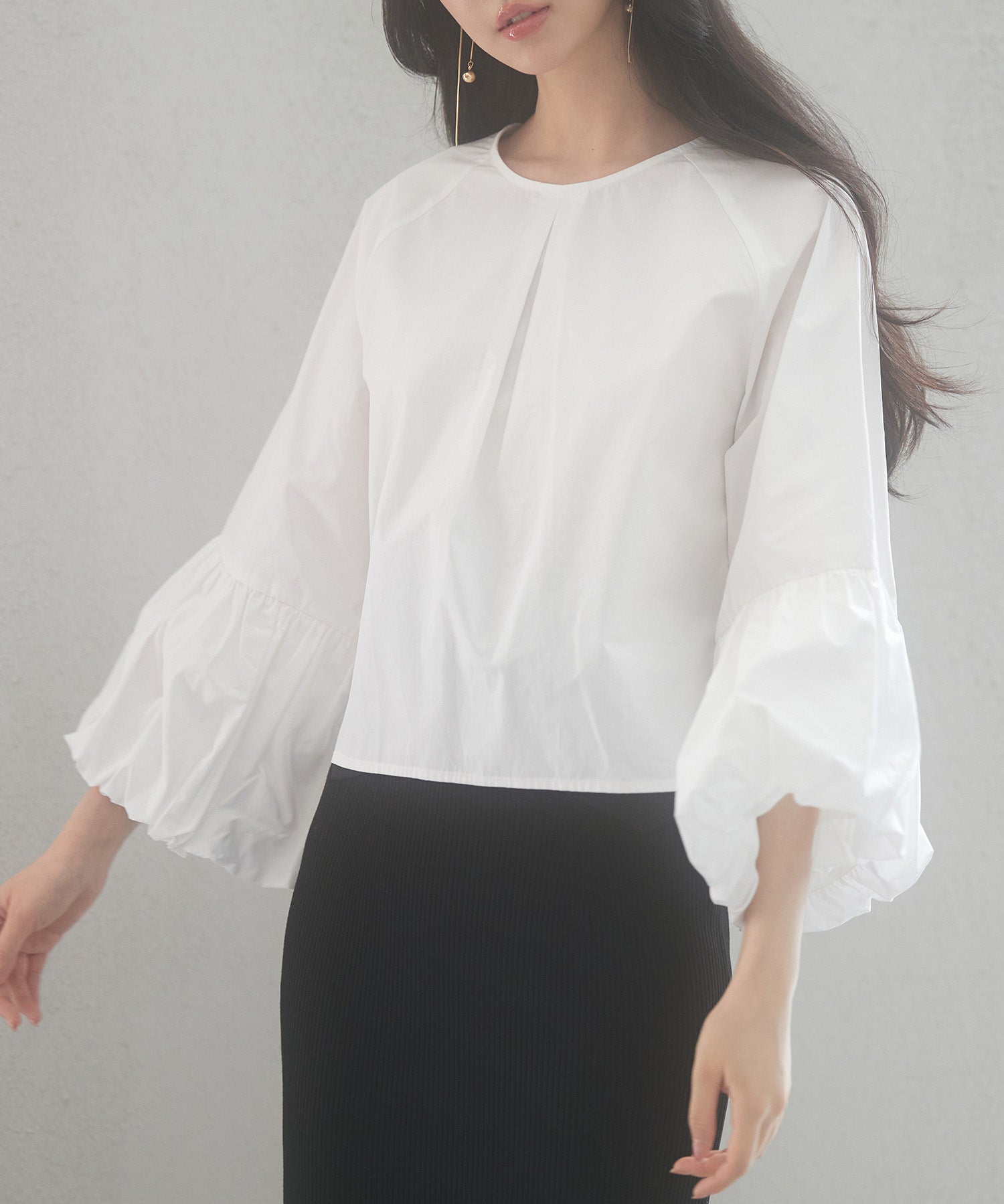 前後2wayポワンスリーブブラウスsdp0231 ホワイト