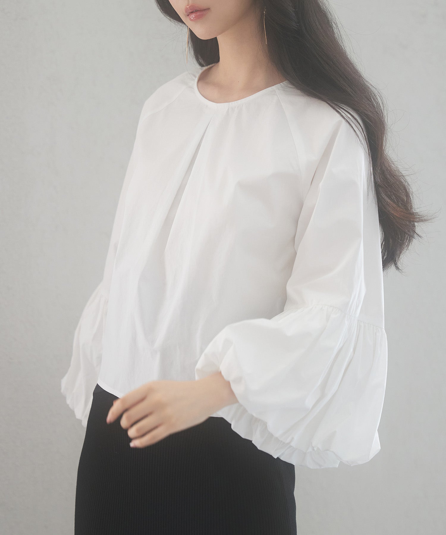前後2wayポワンスリーブブラウスsdp0231 ホワイト