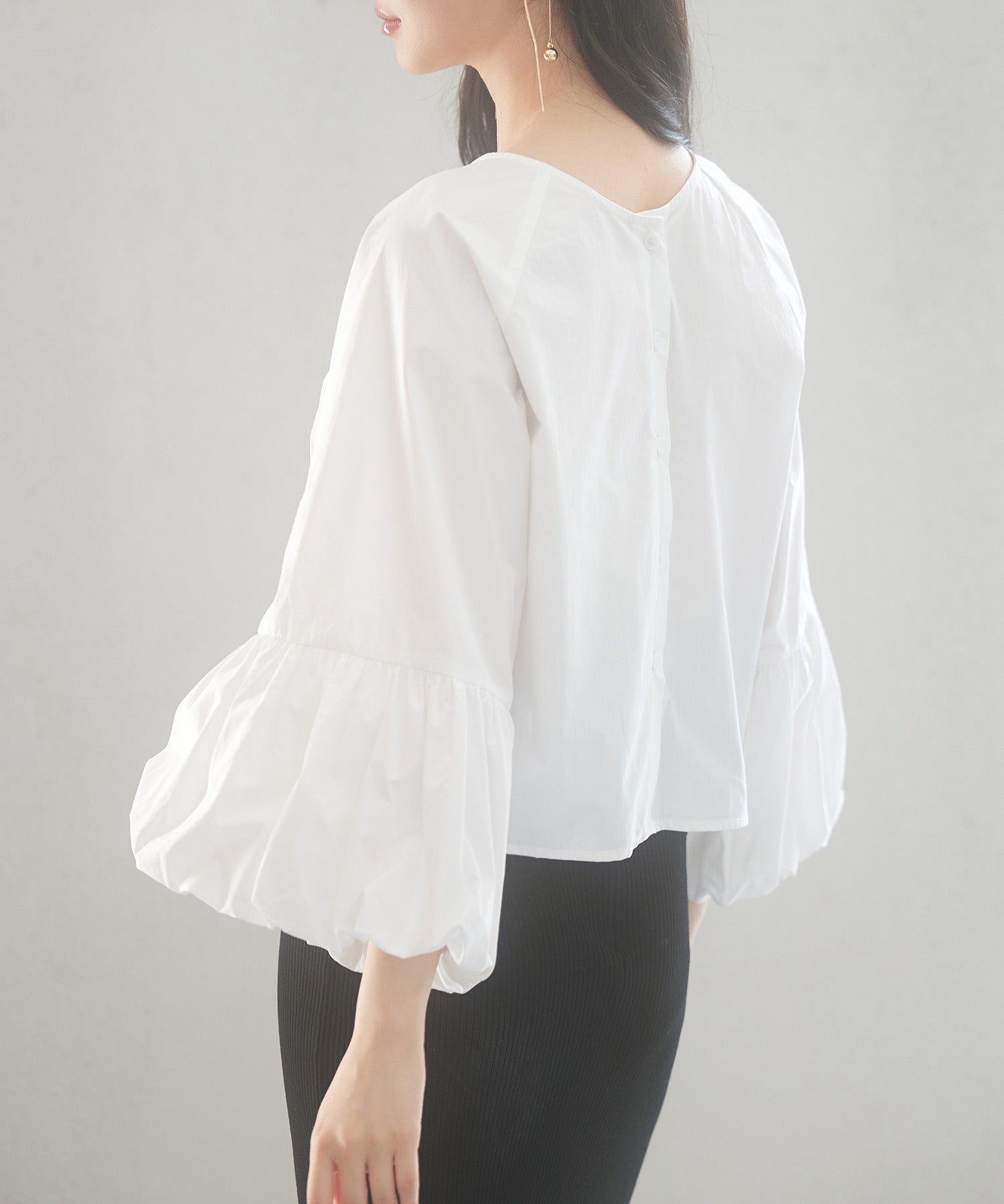 前後2wayポワンスリーブブラウスsdp0231 ホワイト