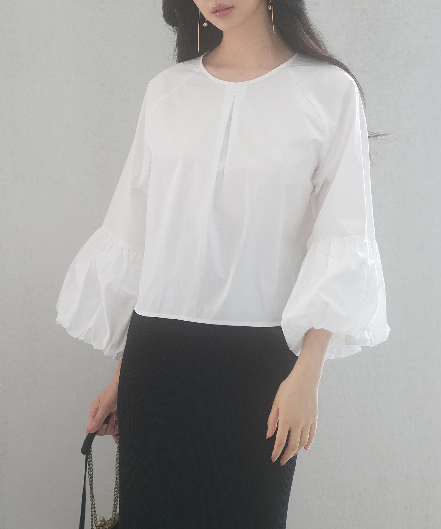 前後2wayポワンスリーブブラウスsdp0231 ホワイト