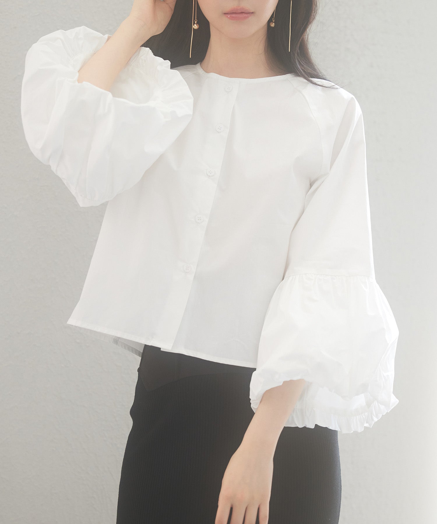 前後2wayポワンスリーブブラウスsdp0231 ホワイト