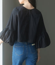 前後2wayポワンスリーブブラウスsdp0231 ブラック