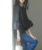 前後2wayポワンスリーブブラウスsdp0231 ブラック