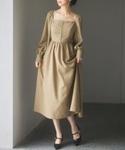 スクエアネックふんわりフレアワンピースsdp0237-103-17