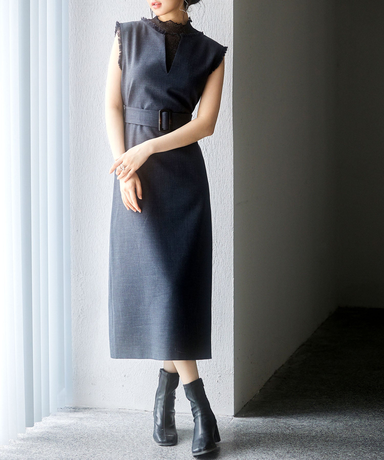 前後2wayベルト付きジャンパースカートsdp0238 チャコール