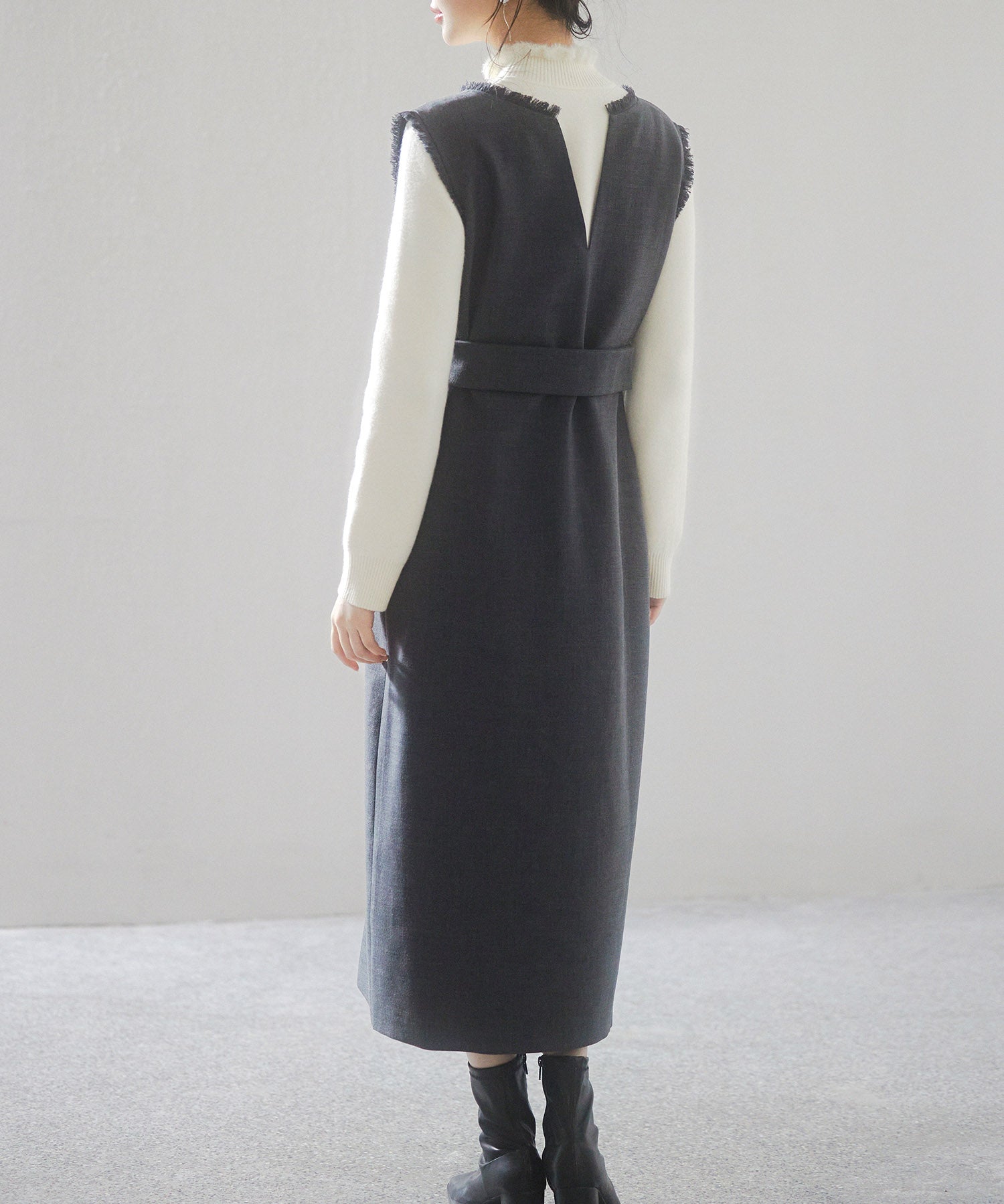 前後2wayベルト付きジャンパースカートsdp0238 チャコール