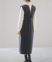 前後2wayベルト付きジャンパースカートsdp0238 チャコール