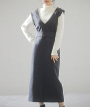 前後2wayベルト付きジャンパースカートsdp0238 チャコール