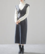 前後2wayベルト付きジャンパースカートsdp0238 チャコール