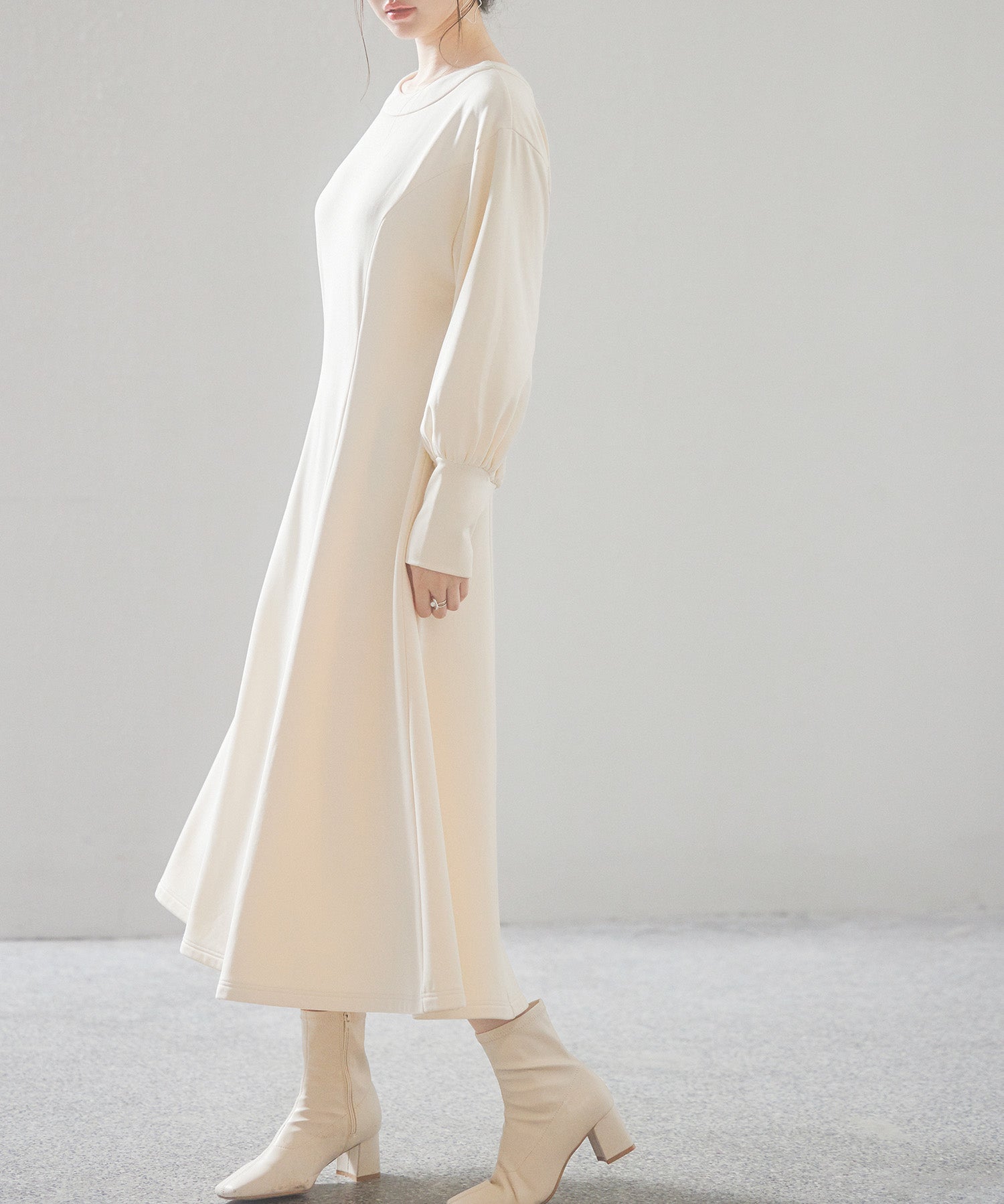 前後2way裏起毛カットソーワンピースsdp0240 アイボリー