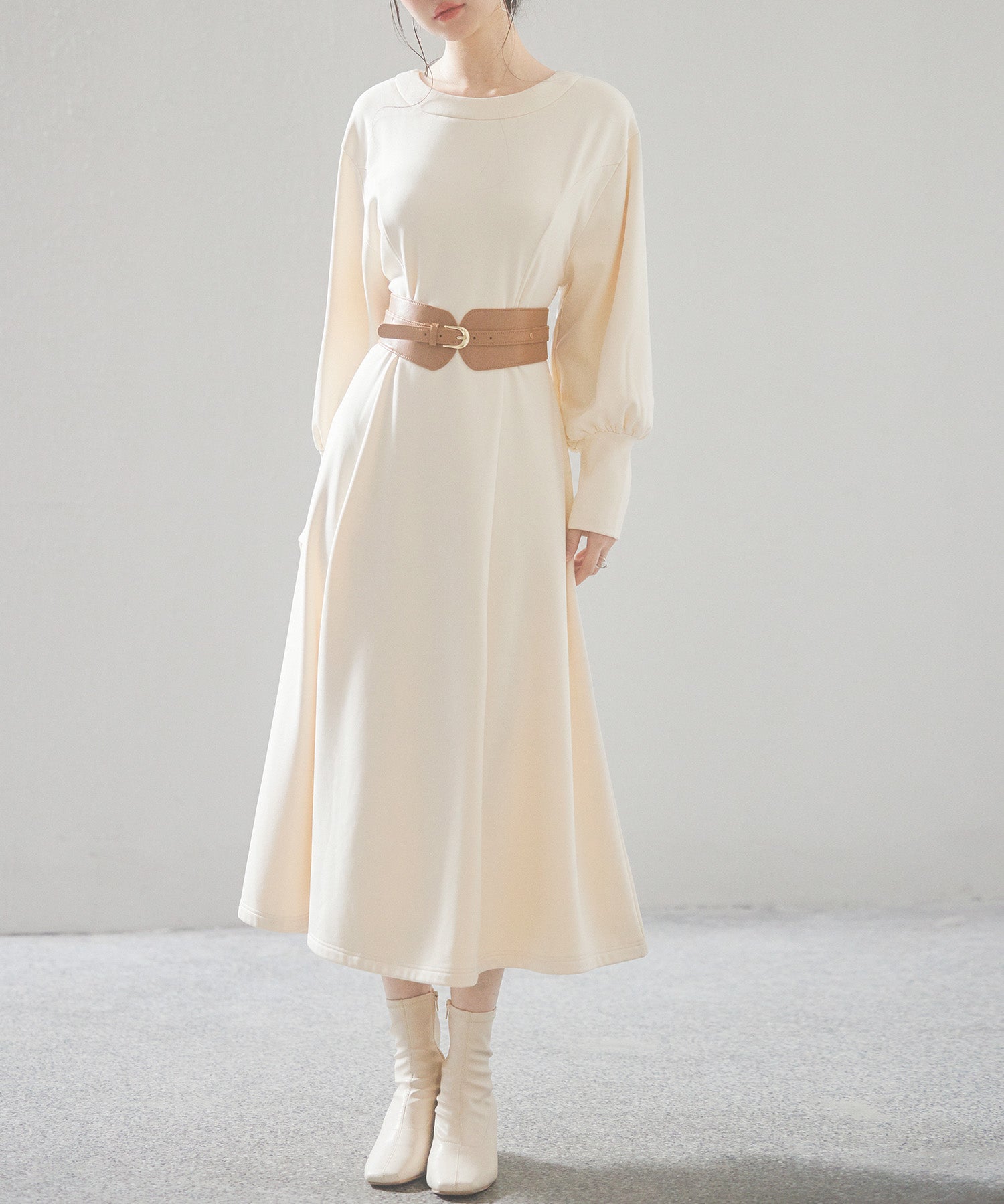 前後2way裏起毛カットソーワンピースsdp0240 アイボリー