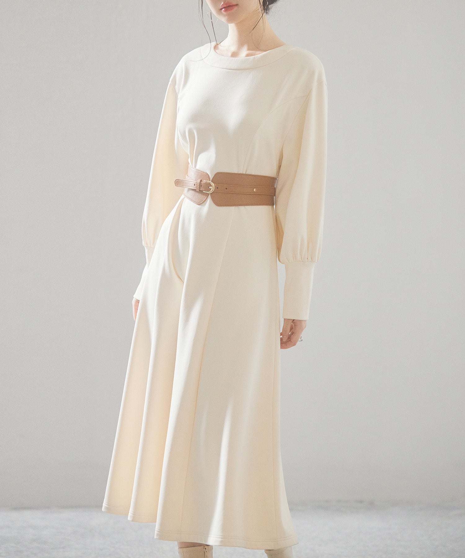 前後2way裏起毛カットソーワンピースsdp0240 アイボリー