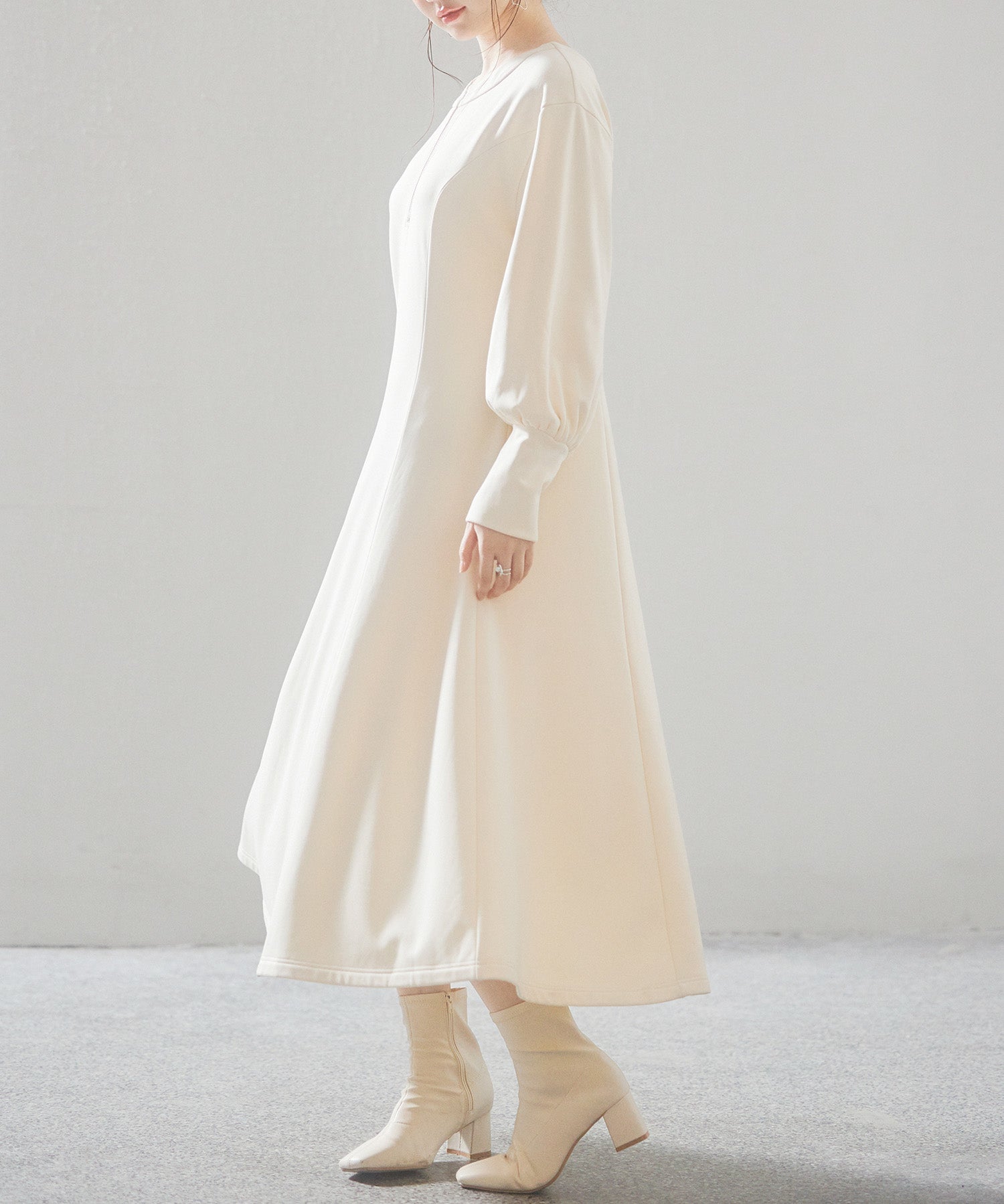 前後2way裏起毛カットソーワンピースsdp0240 アイボリー