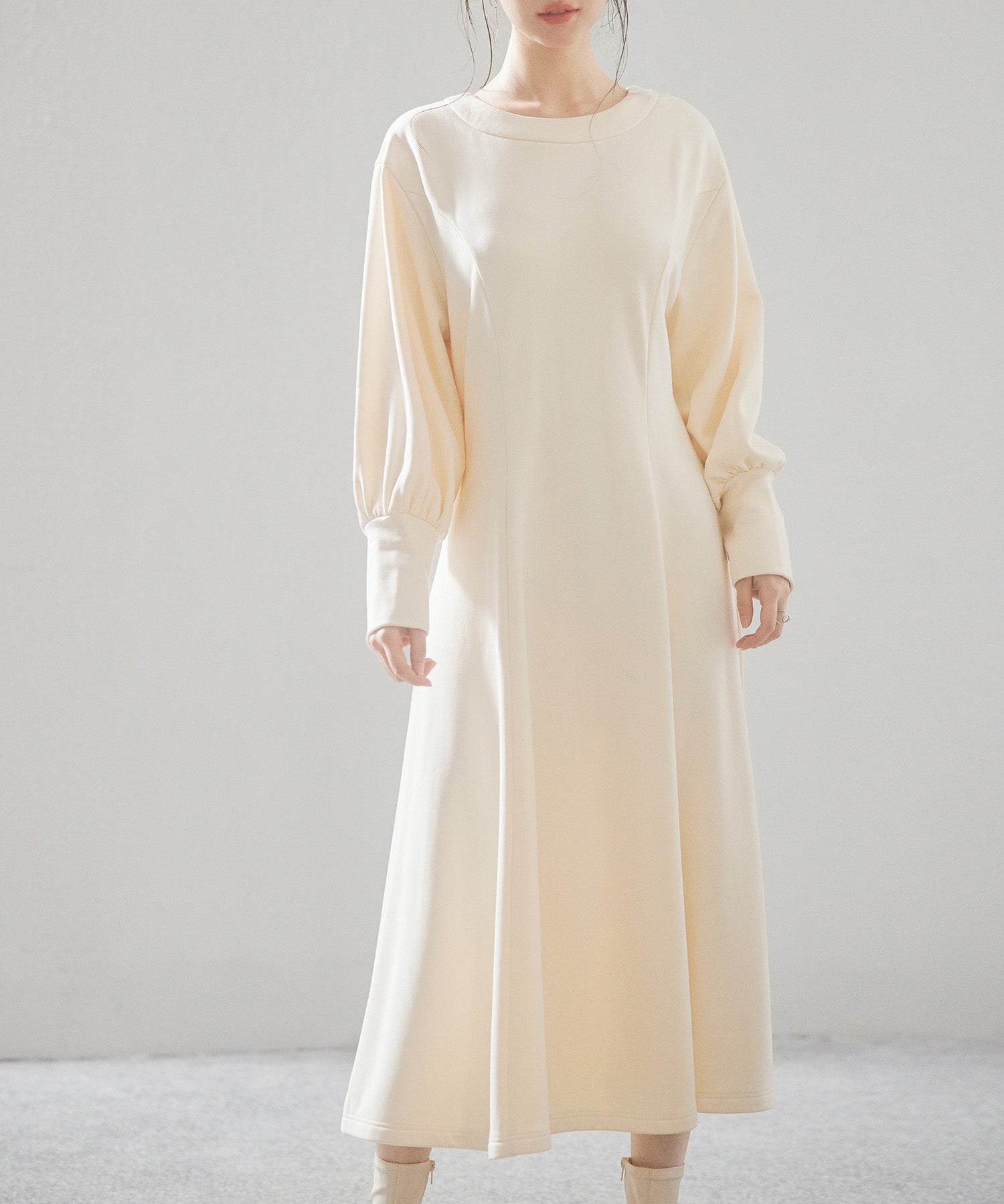 前後2way裏起毛カットソーワンピースsdp0240 アイボリー