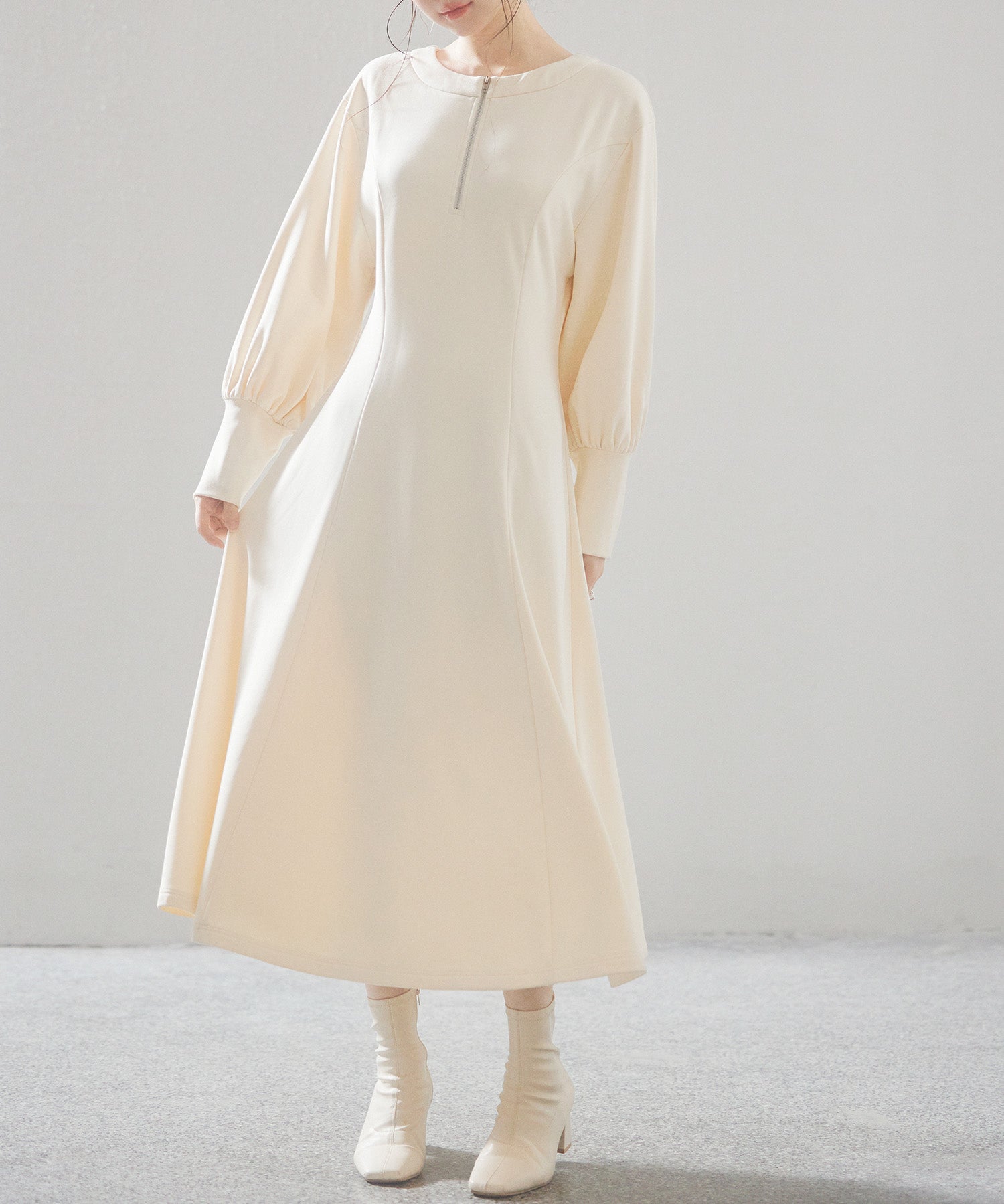 前後2way裏起毛カットソーワンピースsdp0240 アイボリー