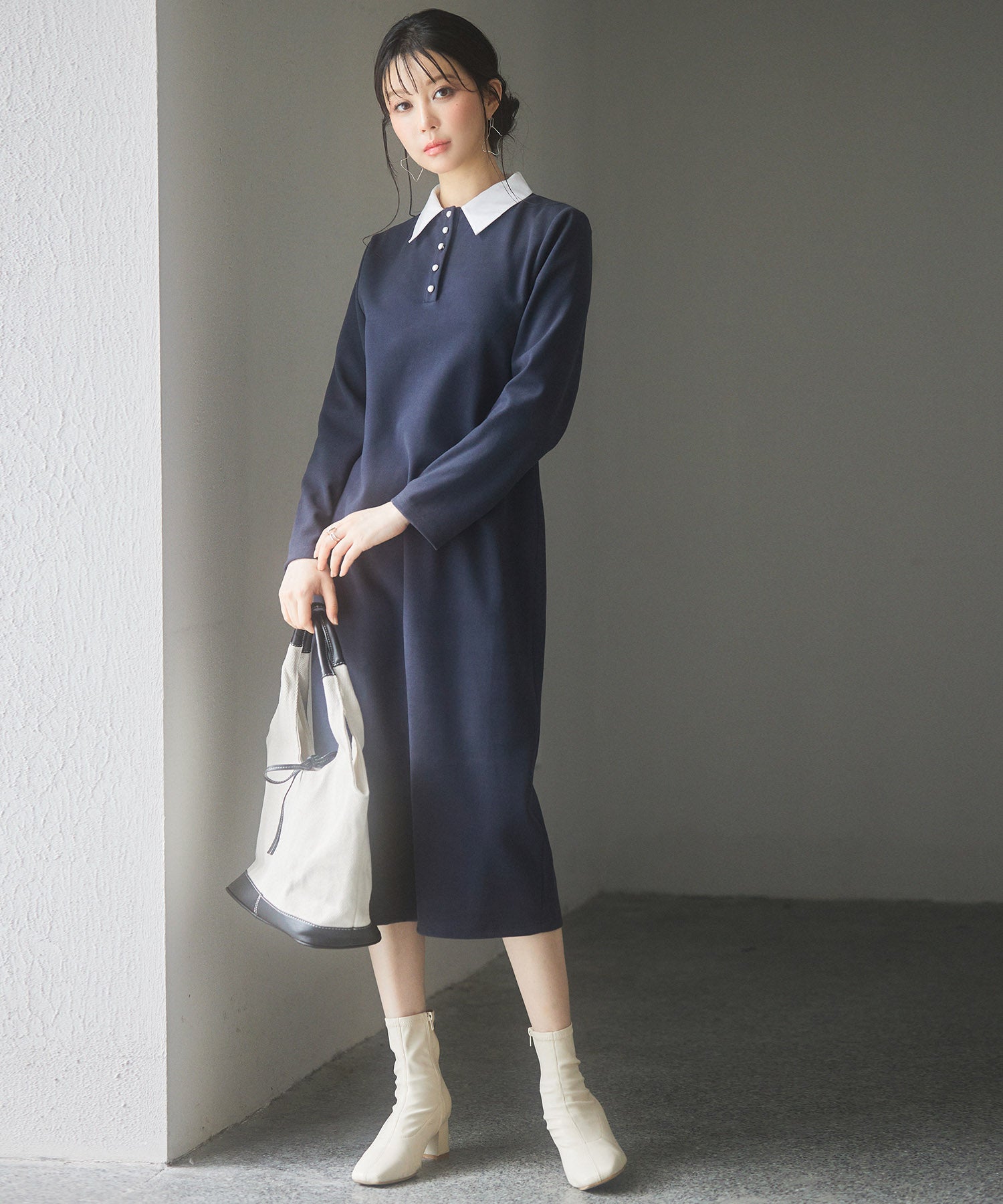 2wayネックパールボタンミモレ丈ワンピースsdp0241-102-16