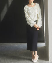 3Dローズフラワー2wayネックトップスsdp0242 アイボリー