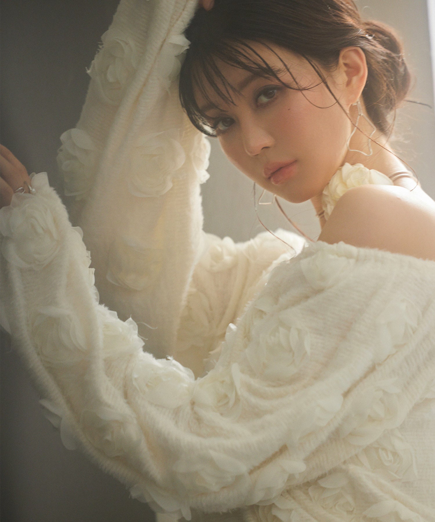 3Dローズフラワー2wayネックトップスsdp0242 アイボリー