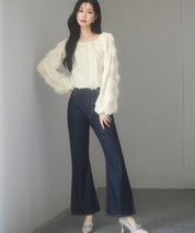 3Dローズフラワー2wayネックトップスsdp0242 アイボリー