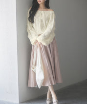 3Dローズフラワー2wayネックトップスsdp0242 アイボリー