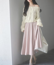 3Dローズフラワー2wayネックトップスsdp0242 アイボリー