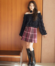 3Dローズフラワー2wayネックトップスsdp0242 ブラック