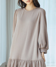 裏起毛カットソーギャザーワンピースsdp0245 ブラウン