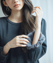 裏起毛カットソーギャザーワンピースsdp0245 チャコール