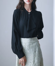 とろみ生地フリル金ボタンブラウスsdp0249-102-8