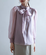 3wayオーガンジー生地リボンブラウスsdp0250 ラベンダー