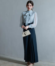 3wayオーガンジー生地リボンブラウスsdp0250 グレー