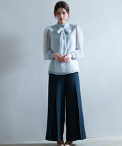 3wayオーガンジー生地リボンブラウスsdp0250 グレー