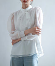 3wayオーガンジー生地リボンブラウスsdp0250-102-1