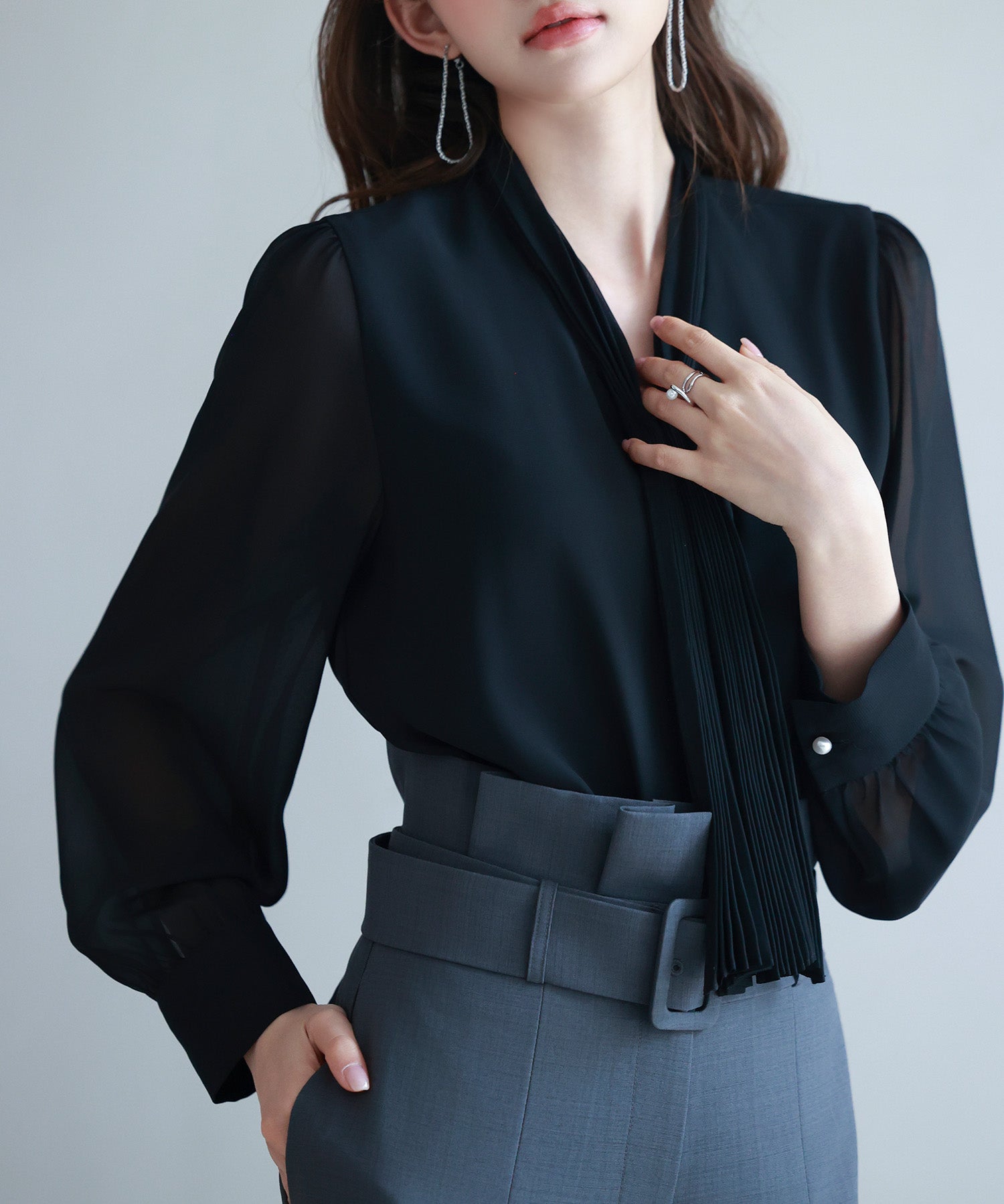 2wayプリーツリボンシフォンブラウスsdp0251-102-8