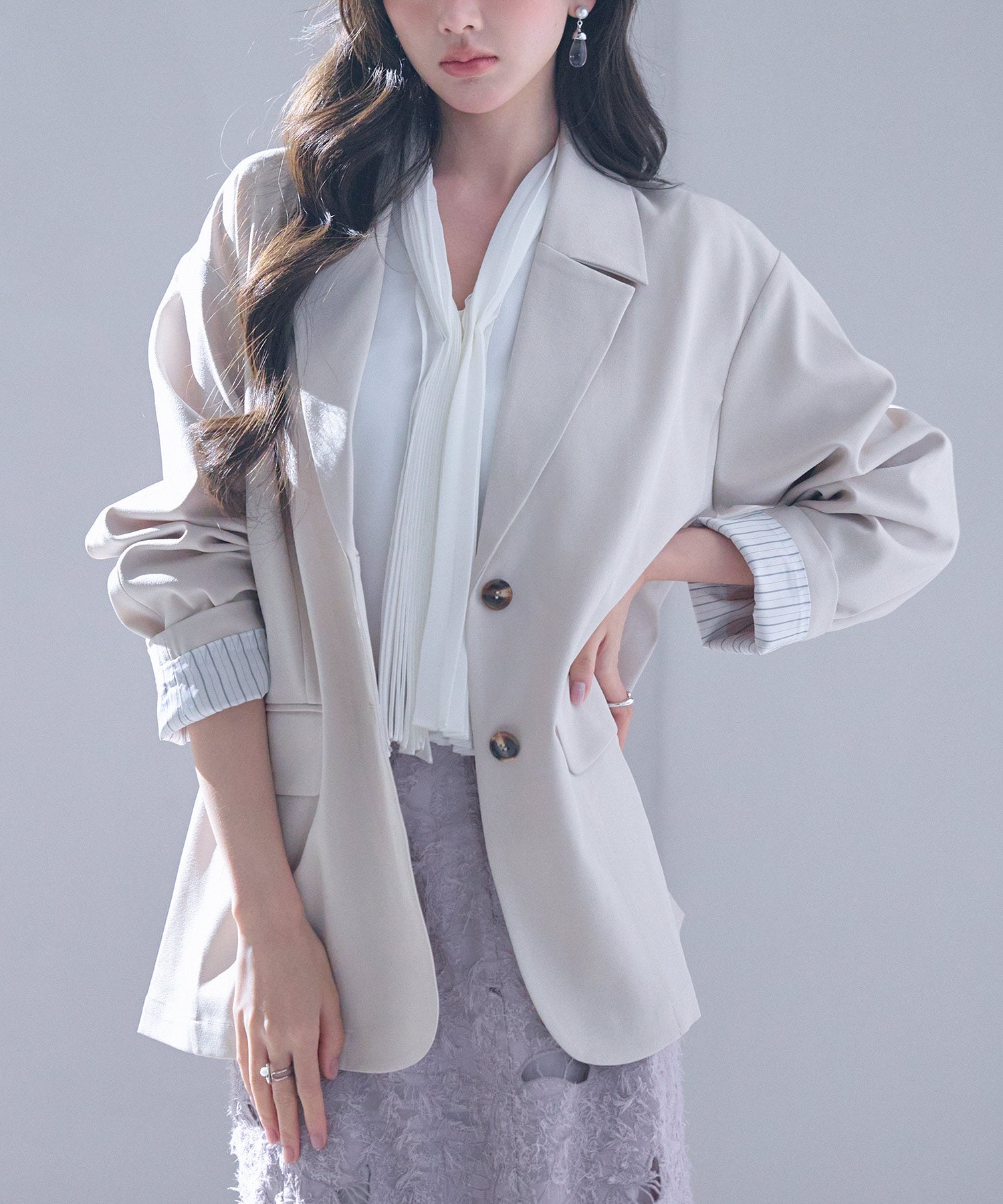 袖口折り返しテーラードジャケットsdp0255-102-14