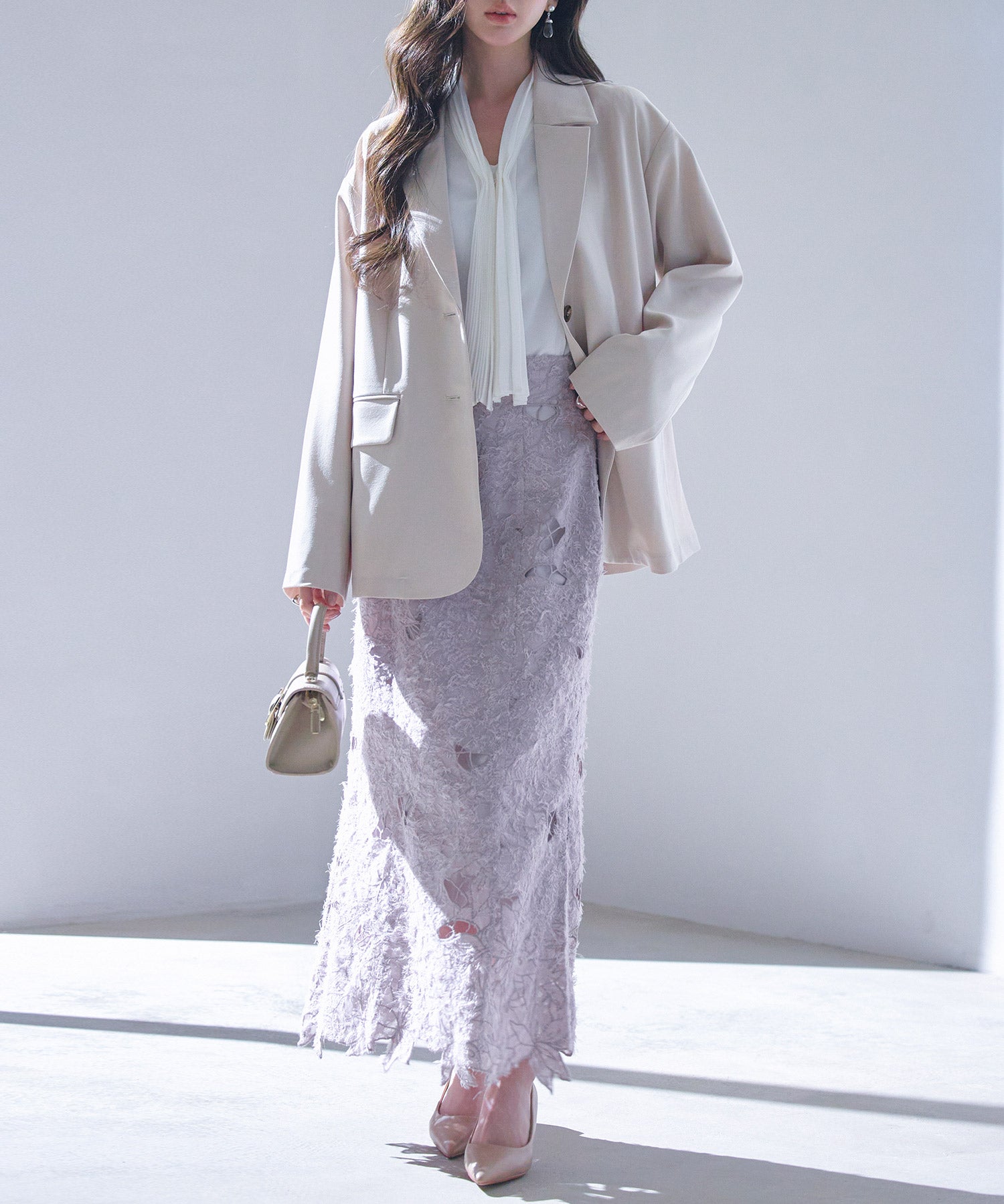 袖口折り返しテーラードジャケットsdp0255 ベージュ