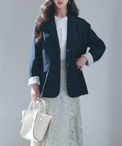 袖口折り返しテーラードジャケットsdp0255 ネイビー