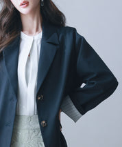 袖口折り返しテーラードジャケットsdp0255 ネイビー