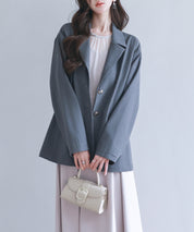 袖口折り返しテーラードジャケットsdp0255 チャコール