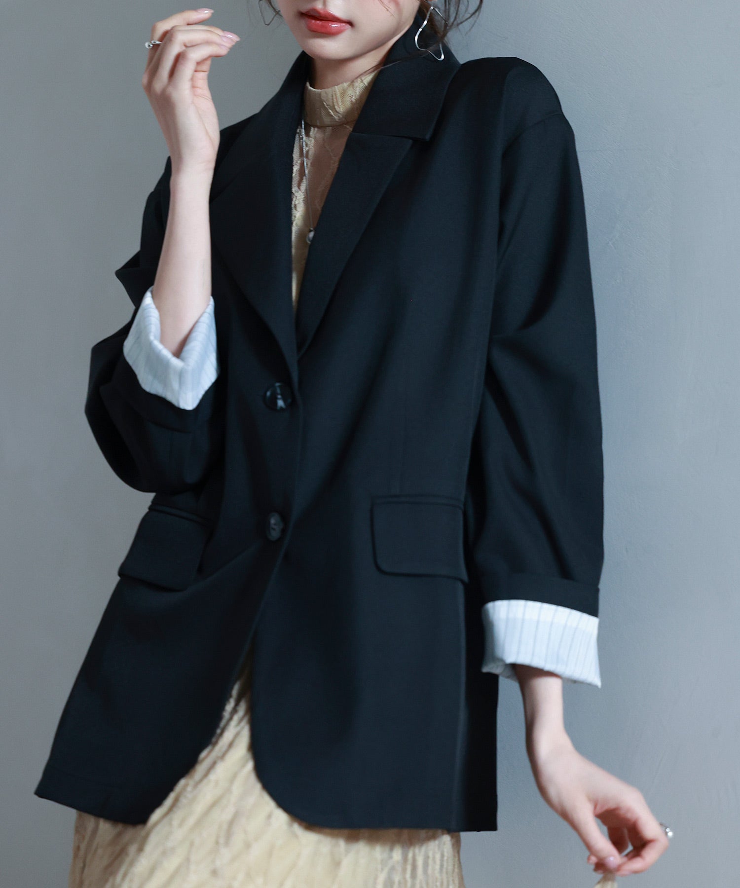 袖口折り返しテーラードジャケットsdp0255-102-8