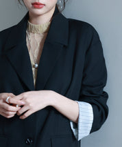 袖口折り返しテーラードジャケットsdp0255 ブラック