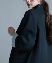 袖口折り返しテーラードジャケットsdp0255 ブラック