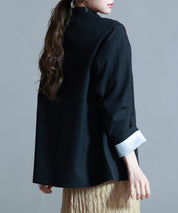 袖口折り返しテーラードジャケットsdp0255 ブラック