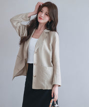 フロントポケットテーラードジャケットsdp0257 ベージュ